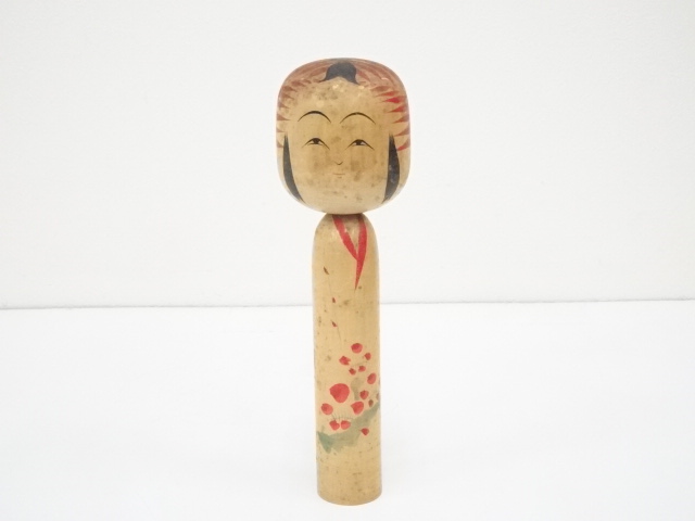 JAPANESE FOLK CRAFT / WOODEN KOKESHI DOLL /24.2 cm / SIGNED ARTISAN WORK 